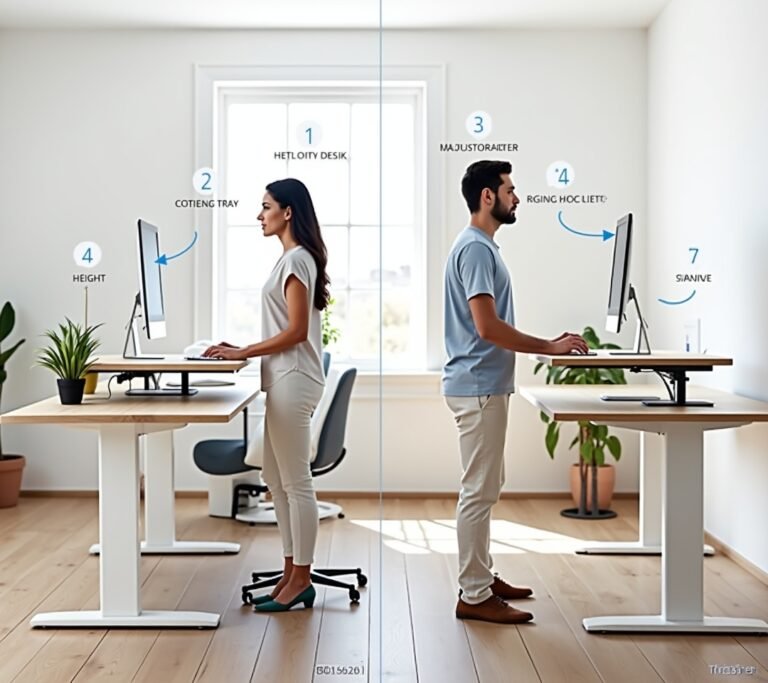 Sit-stand converter on a regular desk with monitor and keyboard